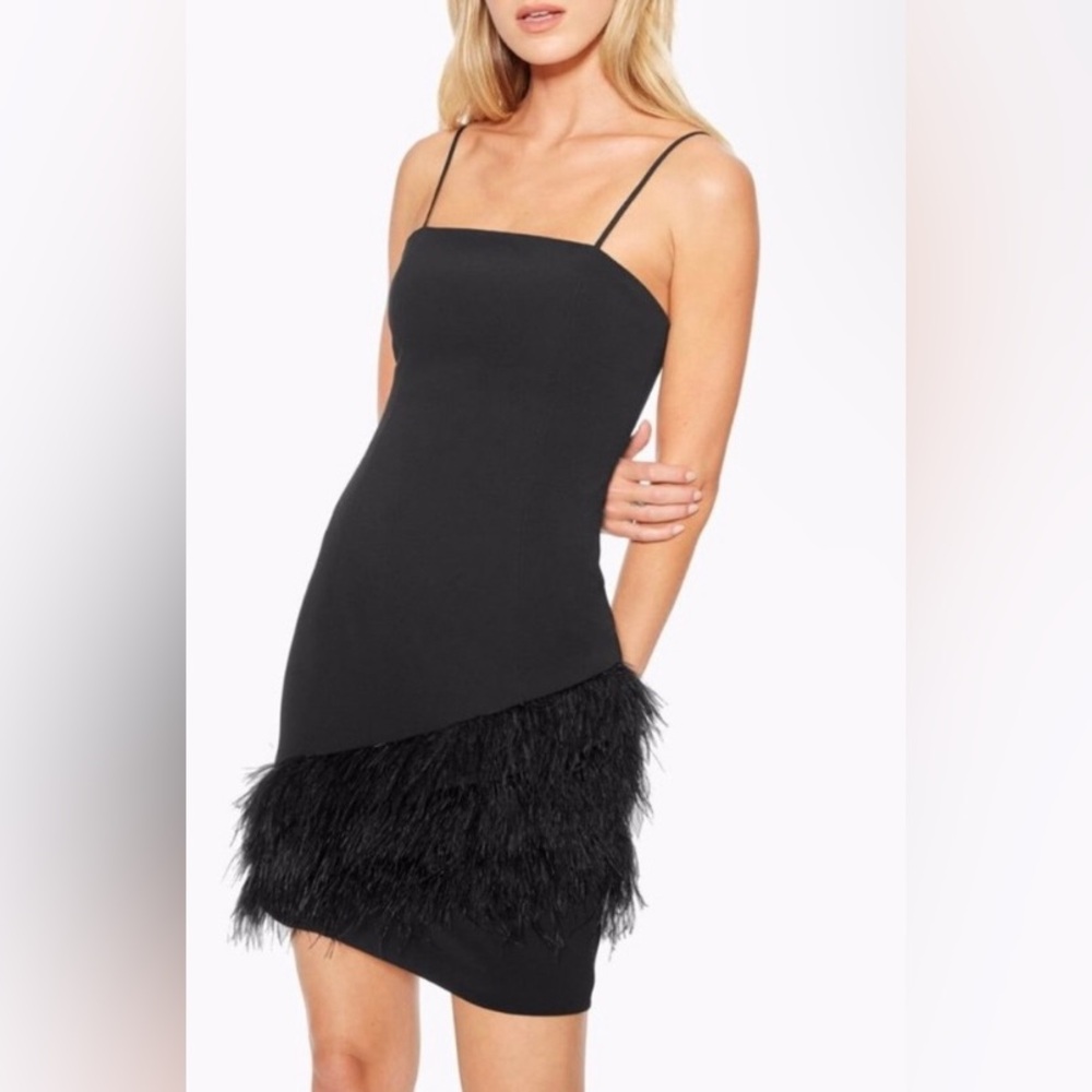 NWT Sam Edelman Asymmetrical Feather Sheath Dress